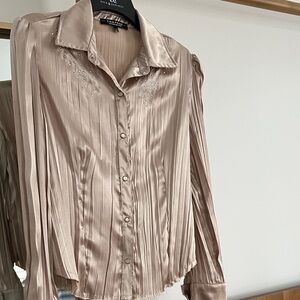 Satin Button-Down Shirt